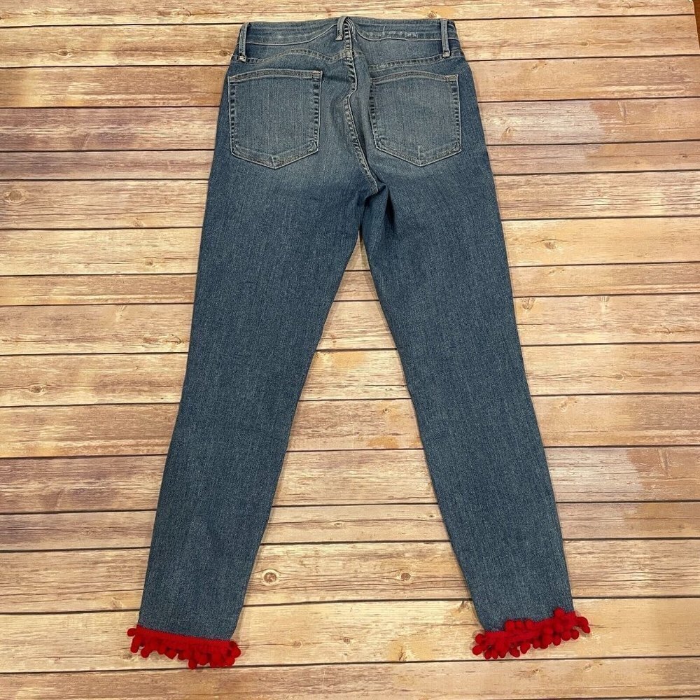 Good American Good Legs Skinny Jeans GAGLCP148 Red Pom Pom - Picture 4 of 10